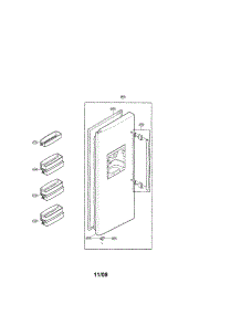 Freezer Door Figure 1 parts for Lg Side-By-Side Refrigerator LRSC21935SB from AppliancePartsPros.com
