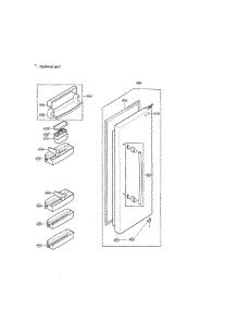 Refrigerator Door parts for Lg Side-By-Side Refrigerator LRSC21935SB from AppliancePartsPros.com
