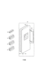 Freezer Door Figure 1 parts for Lg Side-By-Side Refrigerator LRSC21935TT from AppliancePartsPros.com