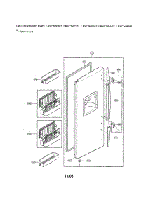Freezer Door parts for Lg Side-By-Side Refrigerator LRSC26930SW from AppliancePartsPros.com