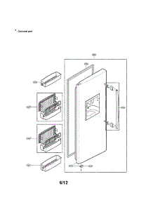 Freezer Door Parts parts for Lg Side-By-Side Refrigerator LRSC26940ST from AppliancePartsPros.com