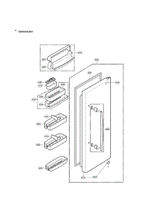Refrigerator Door Part parts for Lg Side-By-Side Refrigerator LRSC26940TT from AppliancePartsPros.com
