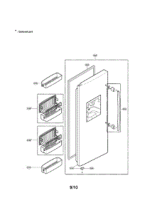 Freezer Door Part parts for Lg Side-By-Side Refrigerator LRSC26941SW from AppliancePartsPros.com