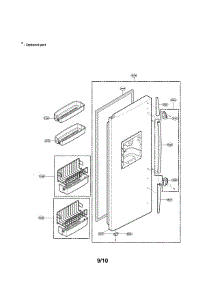 Freezer Door Part parts for Lg Side-By-Side Refrigerator LRSC26960TT from AppliancePartsPros.com