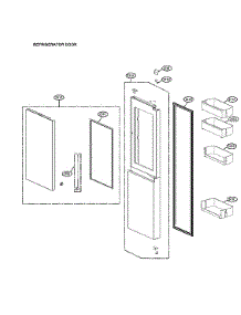Refrigerator Door parts for Lg Side-By-Side Refrigerator LRSDS2706D/00 from AppliancePartsPros.com