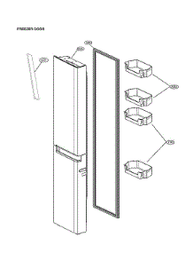 Freezer Door parts for Lg Side-By-Side Refrigerator LRSES2706V/01 from AppliancePartsPros.com