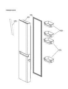Freezer Door parts for Lg Side-By-Side Refrigerator LRSES2706V/02 from AppliancePartsPros.com