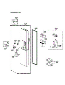 Freezer Door Parts parts for Lg Side-By-Side Refrigerator LRSXC2306S/00 from AppliancePartsPros.com