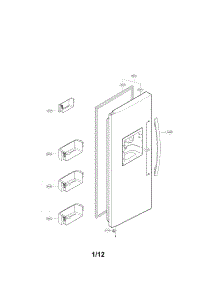 Freezer Door Parts parts for Lg Side-By-Side Refrigerator LSC23924ST/00 from AppliancePartsPros.com