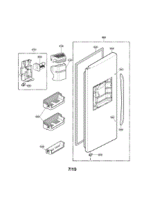 Freezer Door parts for Lg Side-By-Side Refrigerator LSC24971ST/00 from AppliancePartsPros.com