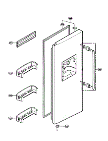 Freezer Door parts for Lg Side-By-Side Refrigerator LSC26905TT/00 from AppliancePartsPros.com