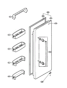 Refrigeror Door parts for Lg Side-By-Side Refrigerator LSC26905TT/00 from AppliancePartsPros.com