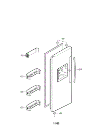 Freezer Door parts for Lg Side-By-Side Refrigerator LSC27910SB from AppliancePartsPros.com