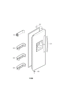 Freezer Door parts for Lg Side-By-Side Refrigerator LSC27910SW from AppliancePartsPros.com