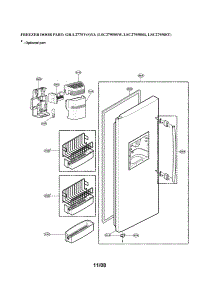 Freezer Door parts for Lg Side-By-Side Refrigerator LSC27950SB from AppliancePartsPros.com