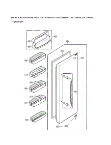 Refrigerator Door parts for Lg Side-By-Side Refrigerator LSC27950SB from AppliancePartsPros.com