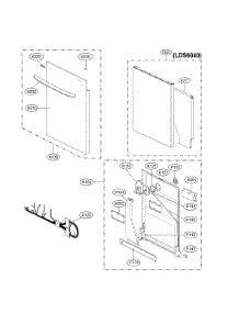 Door Assembly parts for Lg Dishwasher LSDF9962ST/00 from AppliancePartsPros.com