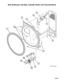 Rear Bulkhead / Felt Seal / Cylinder Roller / Terminal Block parts for Speed Queen Dryer LSGE5AGW113TW01-START-S#2001000001 from AppliancePartsPros.com