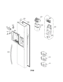 Freezer Door parts for Lg Side-By-Side Refrigerator LSXC22396D/00 from AppliancePartsPros.com