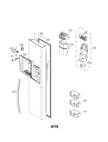 Freezer Door parts for Lg Side-By-Side Refrigerator LSXC22426S/00 from AppliancePartsPros.com