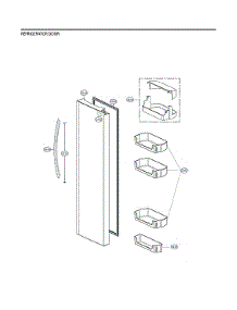 Refrigerator Door parts for Lg Side-By-Side Refrigerator LSXC22426S/07 from AppliancePartsPros.com