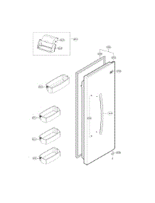 Refrigerator Door parts for Lg Side-By-Side Refrigerator LSXS22423S/01 from AppliancePartsPros.com
