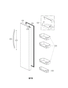 Refrigerator Door parts for Lg Side-By-Side Refrigerator LSXS26326B/00 from AppliancePartsPros.com