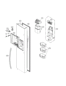 Freezer Door parts for Lg Side-By-Side Refrigerator LSXS26326B/00 from AppliancePartsPros.com