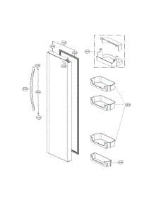 Refrigerator Door parts for Lg Side-By-Side Refrigerator LSXS26326S/01 from AppliancePartsPros.com