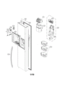 Freezer Door parts for Lg Side-By-Side Refrigerator LSXS26326S/02 from AppliancePartsPros.com