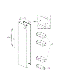 Refrigerator Door parts for Lg Side-By-Side Refrigerator LSXS26326S/02 from AppliancePartsPros.com