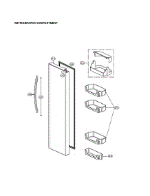 Refrigerator Door parts for Lg Side-By-Side Refrigerator LSXS26326S/05 from AppliancePartsPros.com