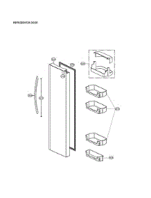 Refrigerator Door parts for Lg Side-By-Side Refrigerator LSXS26326S/11 from AppliancePartsPros.com