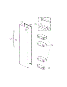 Refrigerator Door parts for Lg Side-By-Side Refrigerator LSXS26326W/00 from AppliancePartsPros.com