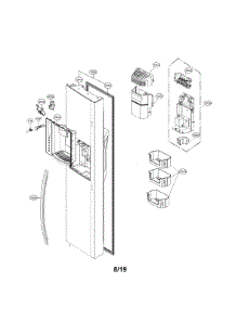 Freezer Door parts for Lg Side-By-Side Refrigerator LSXS26326W/01 from AppliancePartsPros.com