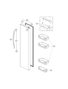 Refrigerator Door parts for Lg Side-By-Side Refrigerator LSXS26326W/01 from AppliancePartsPros.com