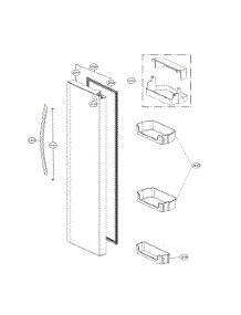 Refrigerator Door parts for Lg Side-By-Side Refrigerator LSXS26336S/00 from AppliancePartsPros.com