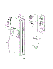 Freezer Door parts for Lg Side-By-Side Refrigerator LSXS26336V/00 from AppliancePartsPros.com