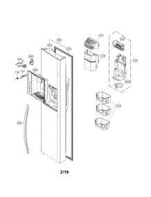 Freezer Door parts for Lg Side-By-Side Refrigerator LSXS26366D/02 from AppliancePartsPros.com