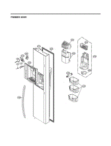 Freezer Door parts for Lg Side-By-Side Refrigerator LSXS26366S/07 from AppliancePartsPros.com