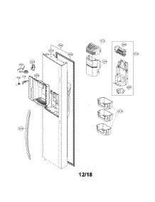 Freezer Door parts for Lg Side-By-Side Refrigerator LSXS26386D/02 from AppliancePartsPros.com