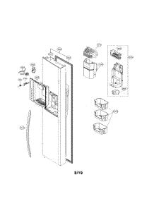 Freezer Door parts for Lg Side-By-Side Refrigerator LSXS26386D/03 from AppliancePartsPros.com