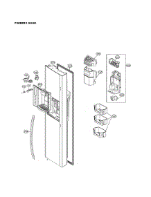 Freezer Door parts for Lg Side-By-Side Refrigerator LSXS26386S/03 from AppliancePartsPros.com