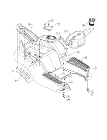 Fender And Fuel Tank parts for Cub Cadet Front-Engine Lawn Tractor LT1018 from AppliancePartsPros.com