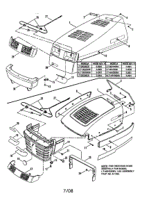 Hood / Bumper / Headlights parts for Snapper Front-Engine Lawn Tractor LT140H33DBV from AppliancePartsPros.com
