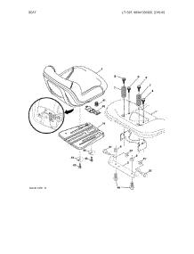 Seat parts for Husqvarna Front-Engine Lawn Tractor LT1597-96041039300 from AppliancePartsPros.com
