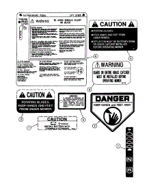 Safety Decals parts for Snapper Front-Engine Lawn Tractor LT160H42DBV2 from AppliancePartsPros.com
