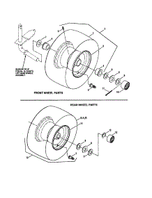 Wheels, Front & Rear parts for Snapper Front-Engine Lawn Tractor LT160H42FBV from AppliancePartsPros.com