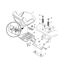 Seat parts for Husqvarna Front-Engine Lawn Tractor LTH18538 (96043017100) from AppliancePartsPros.com