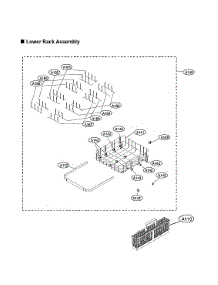 Lower Rack Assy parts for Lg Dishwasher LUDP8908SN/00 from AppliancePartsPros.com